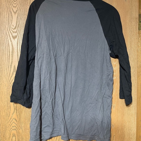 Black and Gray Men's Raglan Shirt - Picture 2 of 2